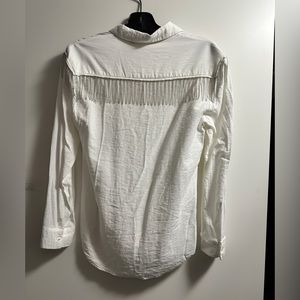 Zara White Fringe Button up Shirt